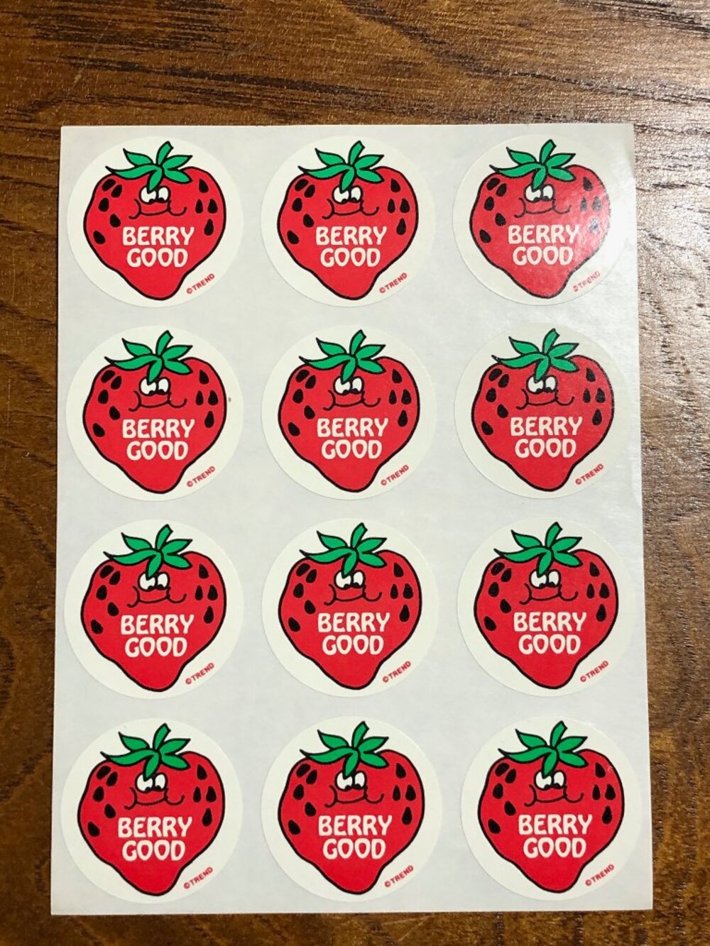 Vintage Trend Stinky Stickers BERRY GOOD Strawberry Scratch N Sniff Sheet